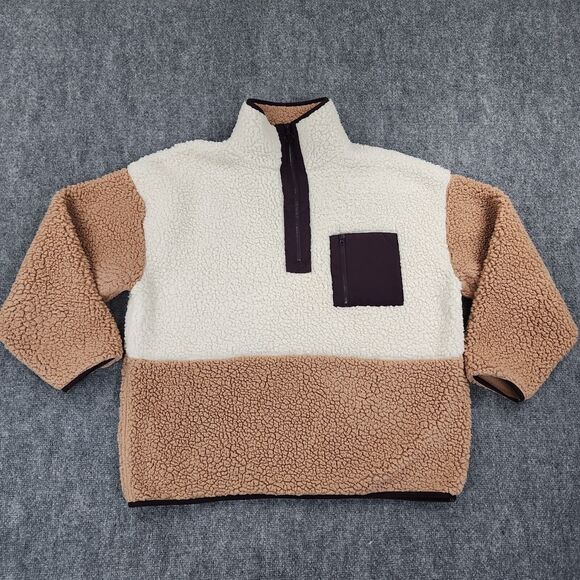 Lou Grey Jacket Womens Large Colorblock Cozy Up 1/4 Zip Sherpa Fleece Pullover - Picture 1 of 16